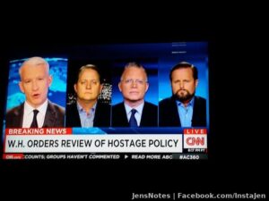 Two of these men were my seat mates on my flight to D.C. - otherwise I'd never watch Anderson cooper. They were talking about