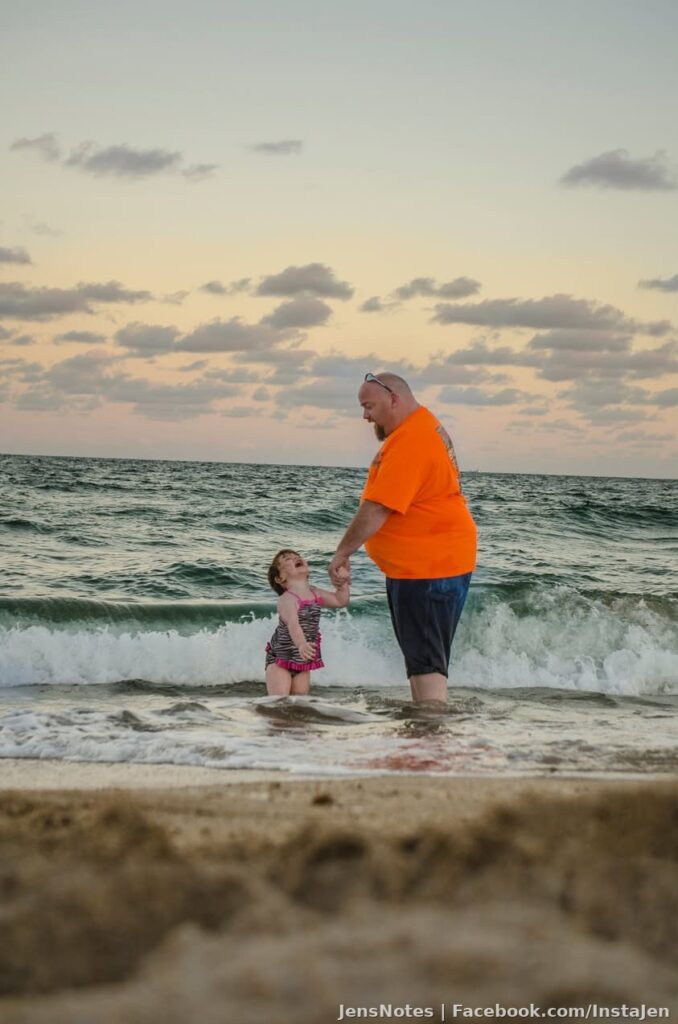 Meeting the Atlantic Ocean for the first time! Naturally neither of them know I'm taking the shot, I hide off in the sand :)