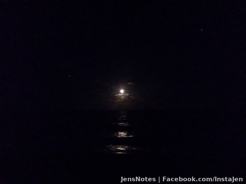 Absolutely gorgeous moonrise over the Atlantic ocean...on a warm beach night. This cell pic does no justice. Real pics later! I loved the atmosphere