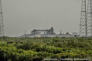Here's what's left of the shuttle launch pad from the beach we go too.... probably about 5 miles away from where I was taking