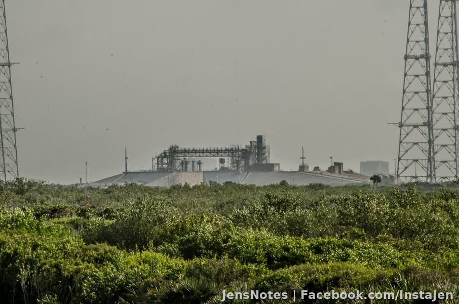 Here's what's left of the shuttle launch pad from the beach we go too.... probably about 5 miles away from where I was taking