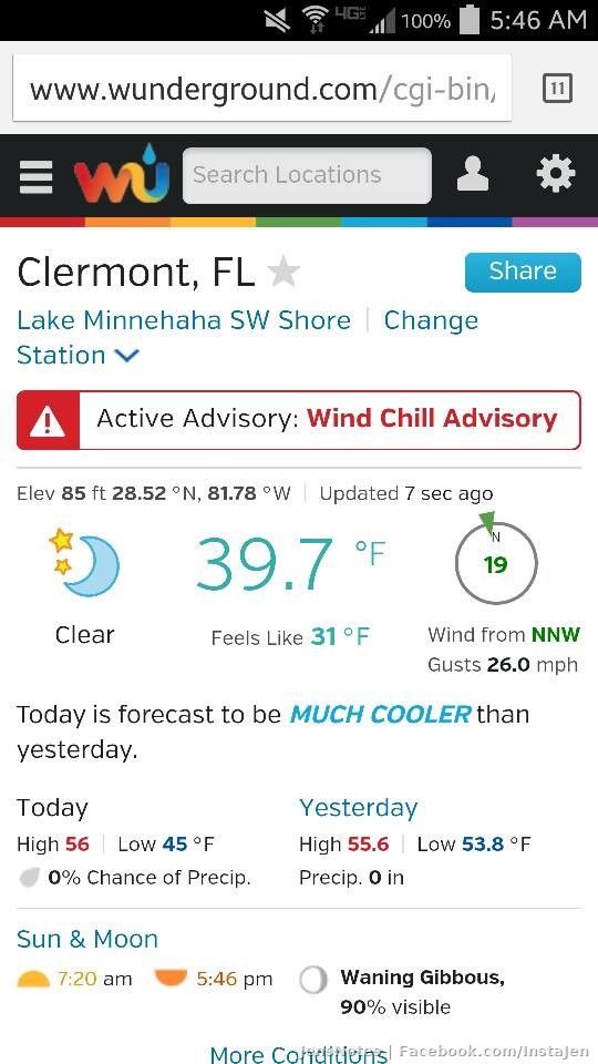 It is not beach weather. First time in a very long time my hands hurt due to losing circulation from the cold. Central FL