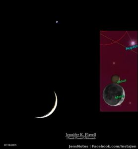 Here is the moon for 7/18/2015. Of course I don't have my black hole seeing lens or anything so craters are just barely visible,