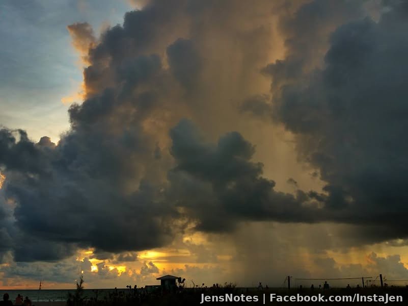 A storm heading on shore off the Gulf at sunset!