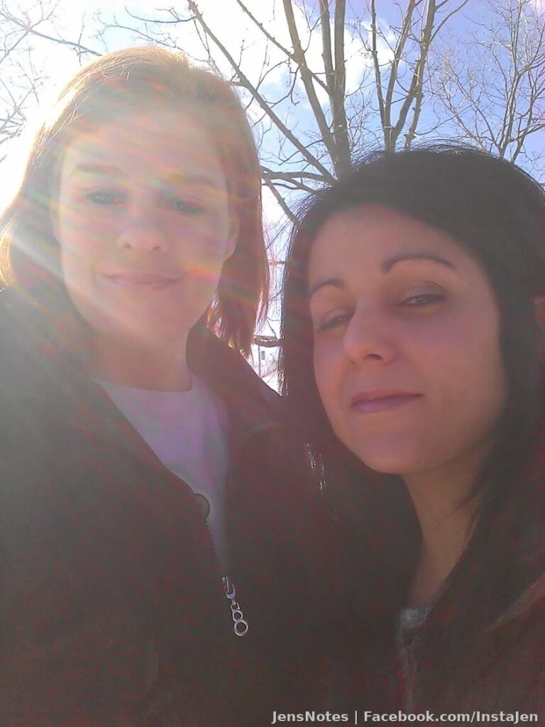 Julie Rodriguez Harris and I in a rare photo together before lunch last week! It's too bright out for both of us, lol!