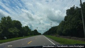 Today... a near collision with a skydiver. I was going 65 on a country road leaving Zephyrhills, FL and a skydiver missed being killed
