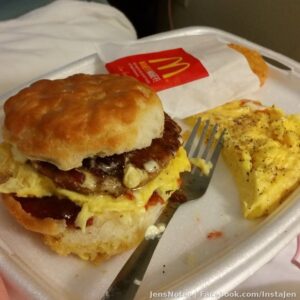 I rarely eat McDonalds and when I do I get the big breakfast, only so I can construct a biscuit filled with butter, strawberry