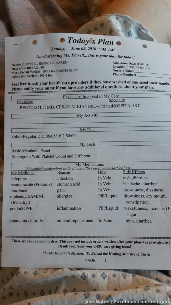 Joked with nurse about how by tomorrow it will list 2-3 more docs. They want to do a test on me they know I