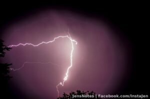 A solitary bolt of lightning :)