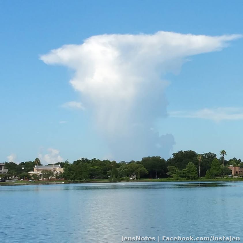 You gotta love Florida. I guarantee this beautiful sunny day, one lone cloud and downburst rain storm right over magic kingdom ruined peoples day.