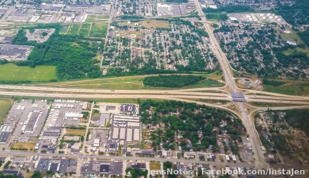 One of the biggest wastes of Detroit money for the Superbowl, lol. I-94 and Telegraph Rd "football" bridge! From the air of course.