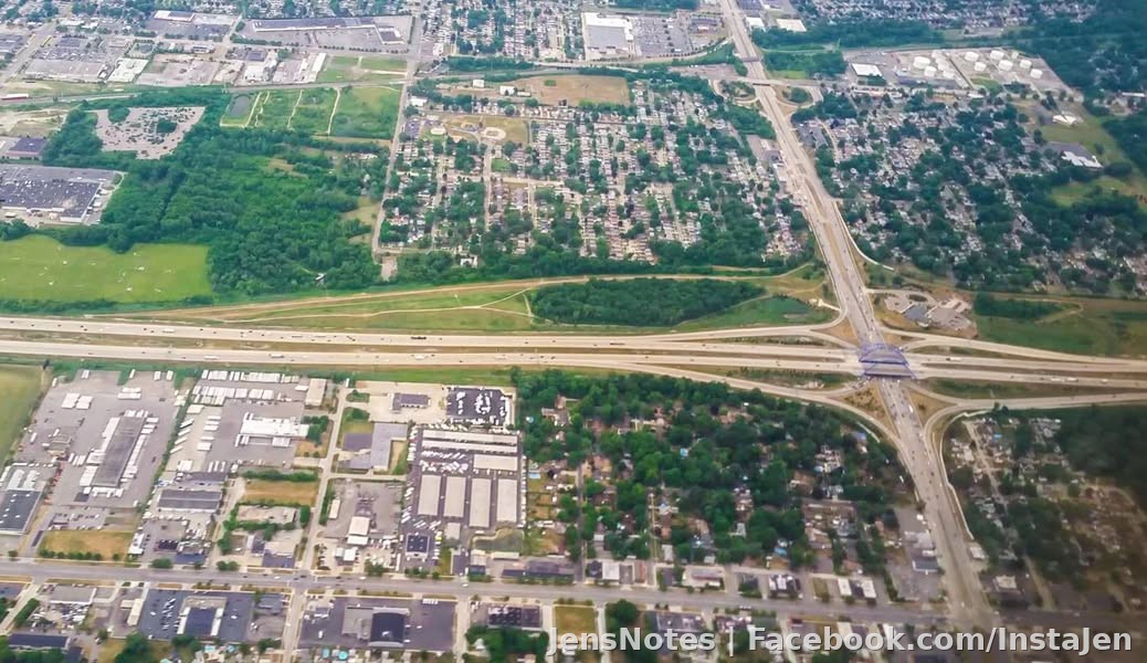 One of the biggest wastes of Detroit money for the Superbowl, lol. I-94 and Telegraph Rd "football" bridge! From the air of course.
