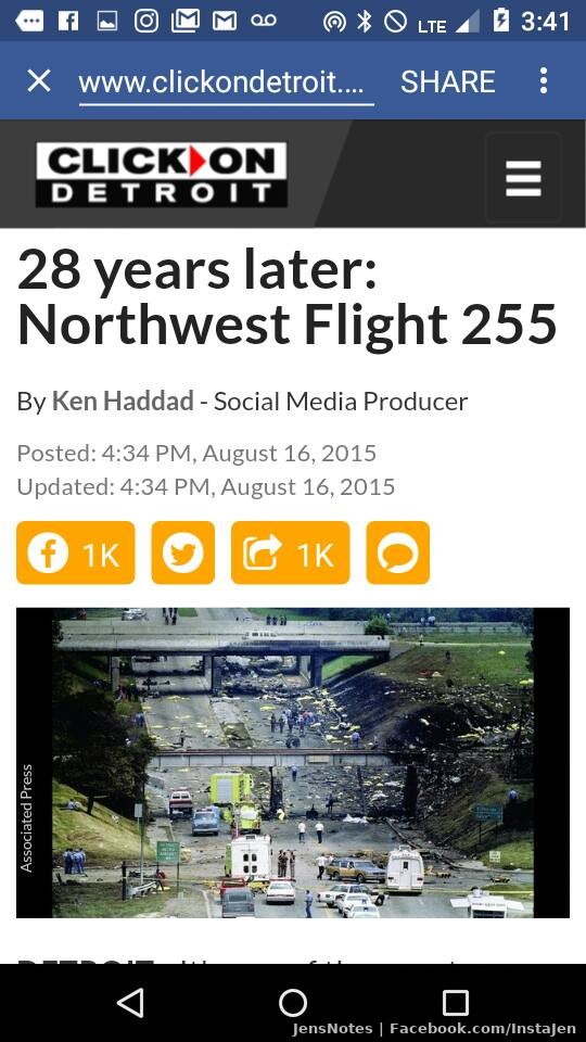 The reason why i fear flight... now 29 years later we all know it happened and we all drive by the site all the