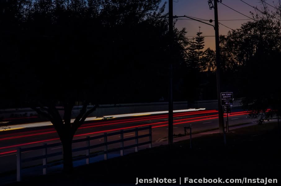 Boredom got the best of my evening. From my balcony I did a f/13 - 13 second exposure - ISO 100 of some street