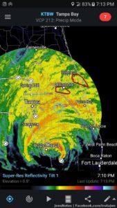 Eye wall us still south of me. W9rst is yet to come. I still fear for kids, he took them to a danger zone.