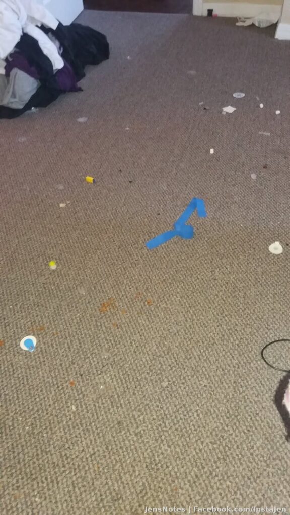 You can almost make out how I was positioned by where they left everything. Face down feet closest to the door, took blood sugar