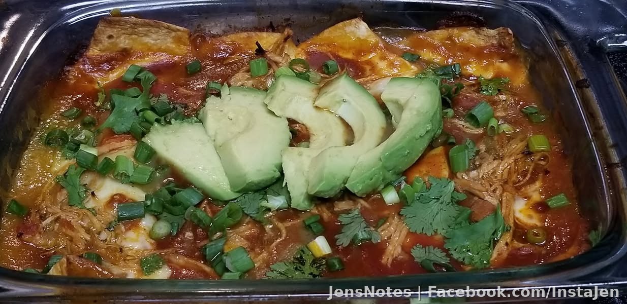 Chicken enchiladas for dinner. Nobody usually doesn't love my food... I just love being able to cook.