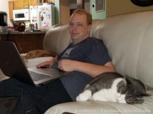 Kitty chronicles for 9:40pm on 8/4/18. Give it one hour and 20lbs of squeaks will be on his chest and meow will be on