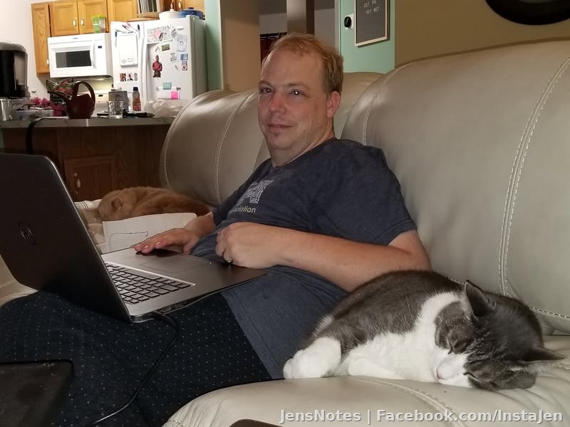 Kitty chronicles for 9:40pm on 8/4/18. Give it one hour and 20lbs of squeaks will be on his chest and meow will be on