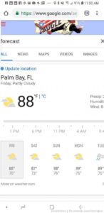 Fox 35 Orlando says whooooo cool down from a cold front. Yeah about 90 is not a cool down. Less humidity but that just