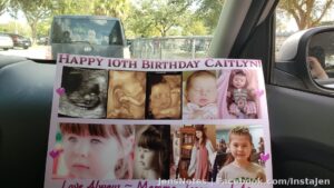 It's Miss Caiti Potati's 10th birthday and so excited to pick her and Ava up from school.