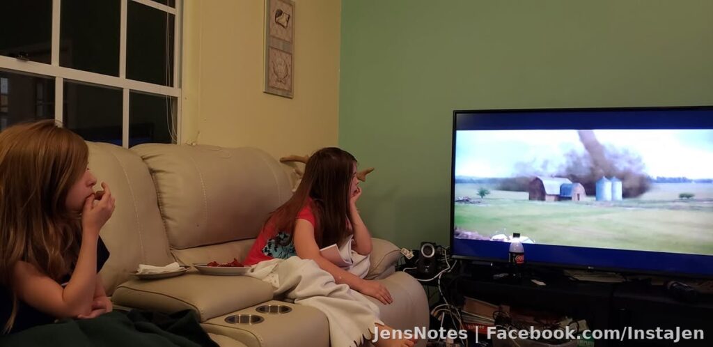 Ava has a fascination with tornadoes. They've gone with me on my storm hunts (for the lightning). I had to show her Twister. I