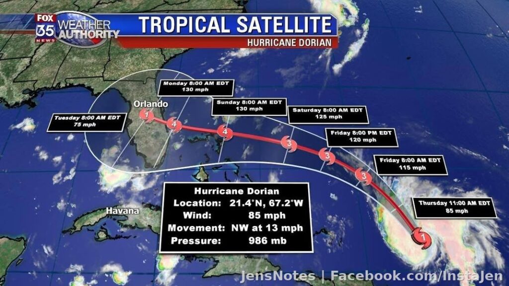 I'm scared to death of Hurricane Dorian. It's going to make landfall so far, a category 4 (I'm predicting strengthening to a mild cat