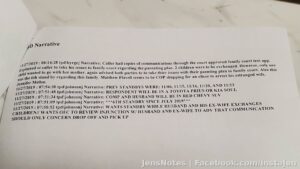 Here's the police report from Wednesday! Let's keep in mind, my ex had done this 6x just on this officers watch. There are at