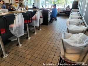 Our waffle house practicing social distancing...