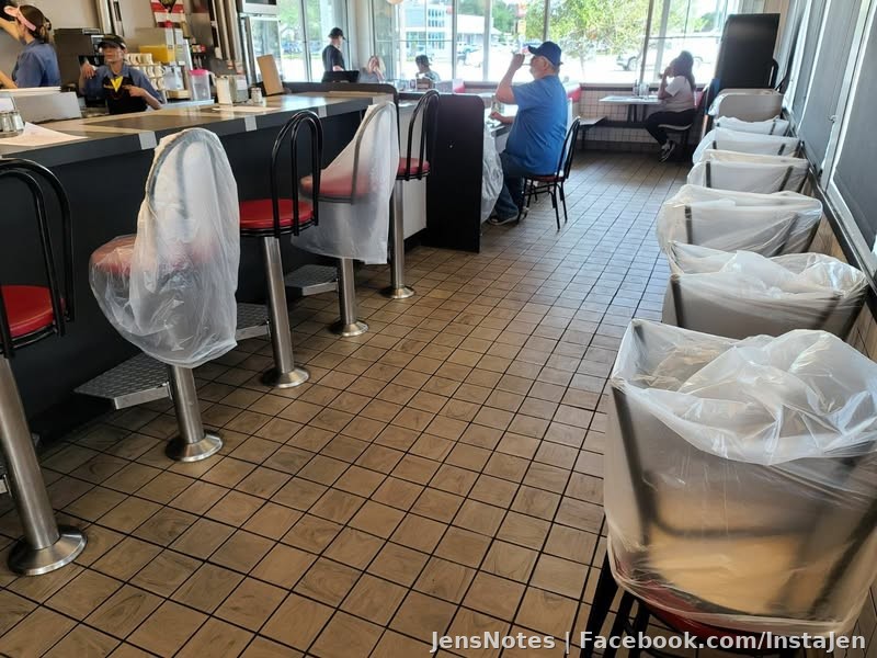 Our waffle house practicing social distancing...