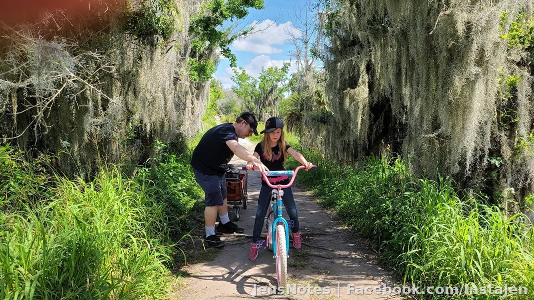 @[20904508:2048:Jason Mellen] helping @[100040355160126:2048:Ava Mellenballer] maneuvering the overgrown roots on the path!