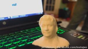Well, a 3d printing of me, from a 30 second 3d photo on our Sansung Galaxy S20 Ultra phones. Of course I had ny
