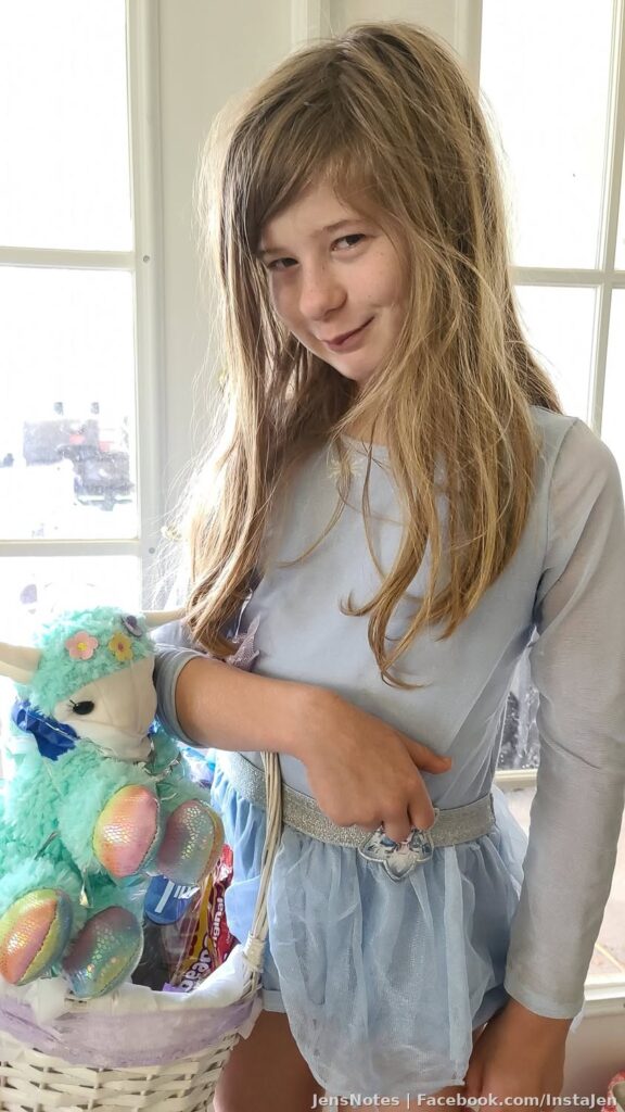 Happy Easter! Ava's fresh from bed look! I love my mini-me to death!