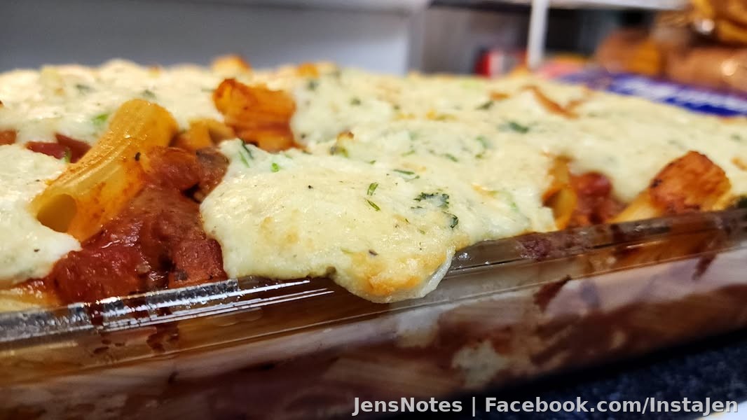 Delicious four cheese baked ziti...⭐⭐⭐⭐⭐ Made with such love ❤️❤️ for my husband @[20904508:2048:Jason Mellen]. Usually it is his specialty but after a long
