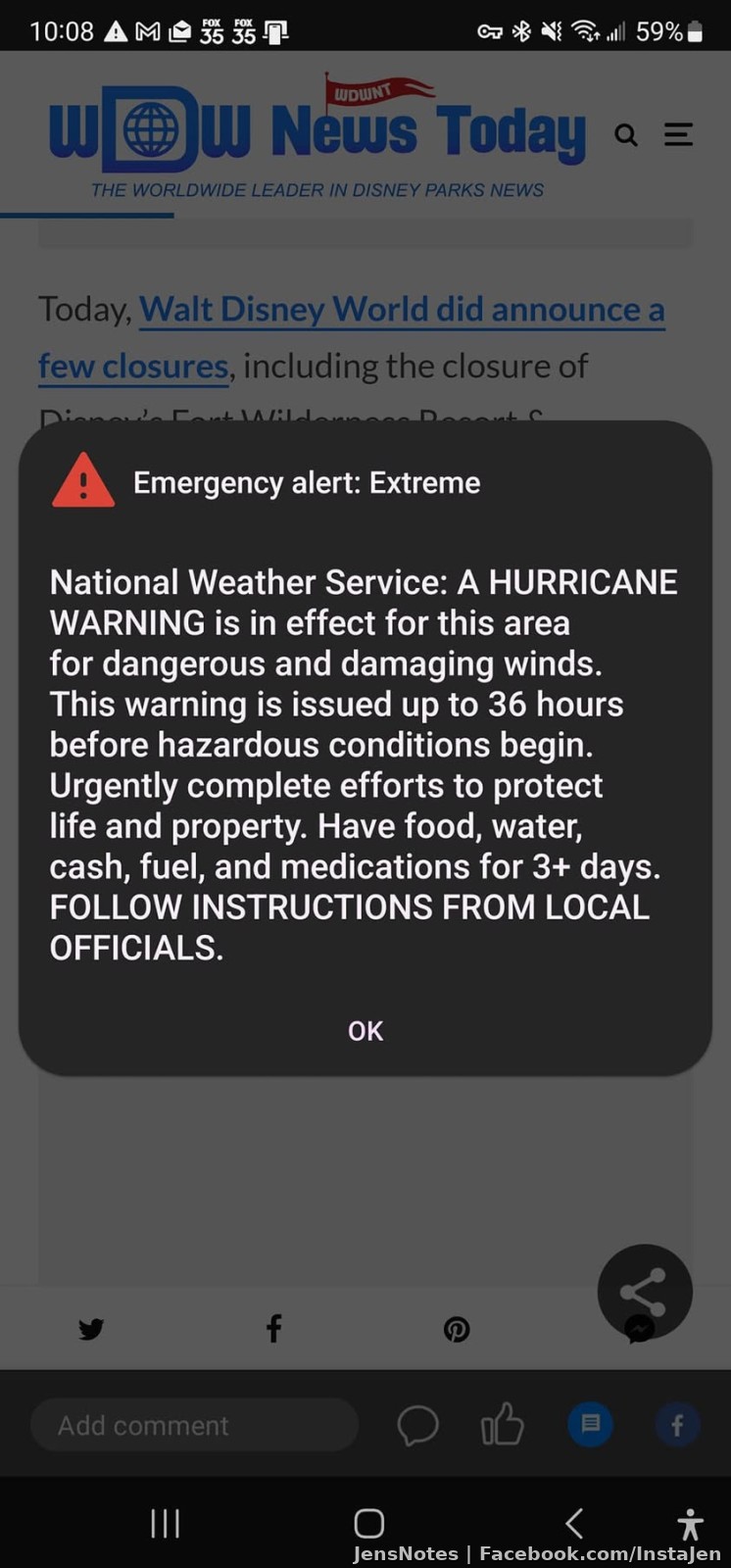 Great... and it's projected to come right at us!