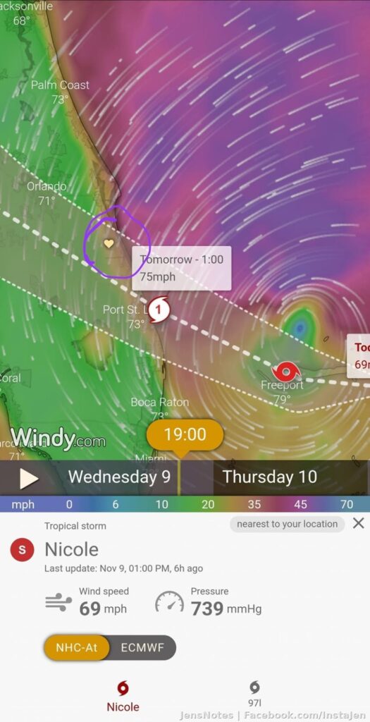 Some scary hurricane force winds and coastal destruction happening! Will be here soon! We expect the power to go out eventually.
