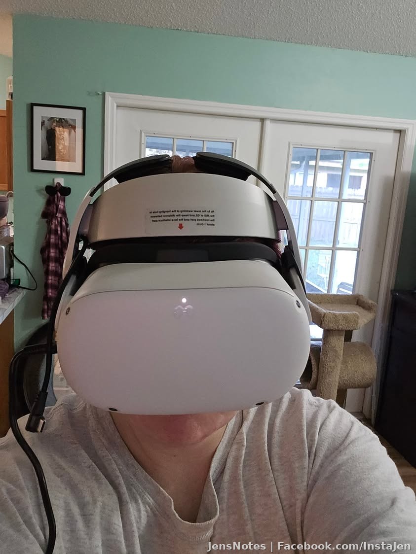 Nerd Alert. It also reminds me of a Stormtrooper. #MetaQuest Plus it leaves a ring around your face afterwards so everyone knows what you've