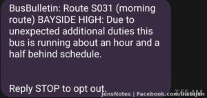 This is a regular thing in Brevard County. They really need bus drivers! What about those kids who have nobody to get them to