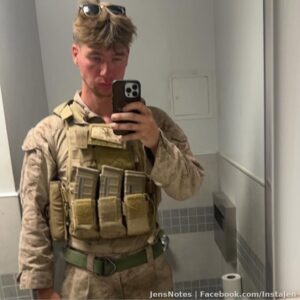 My baby boy who's gone from having a plastic hanger in his diaper (as a holster) to being a full on marine with real