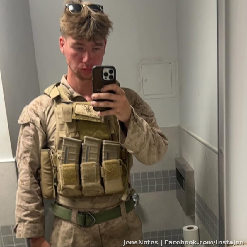 My baby boy who's gone from having a plastic hanger in his diaper (as a holster) to being a full on marine with real