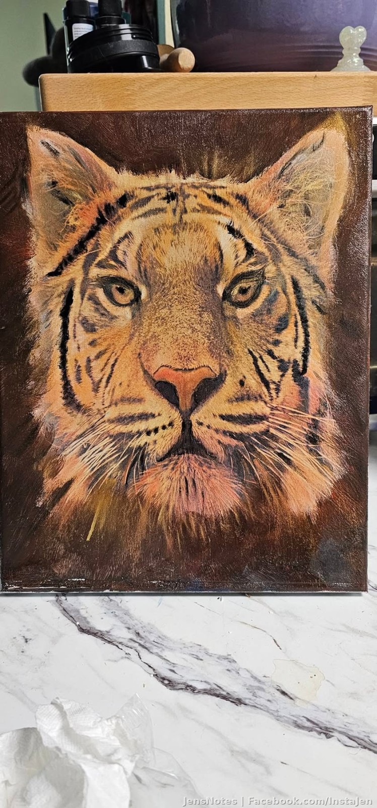 So I had a foundation for this painting already but I've painted it, let's say it's mixed media art. Both Jason and I will