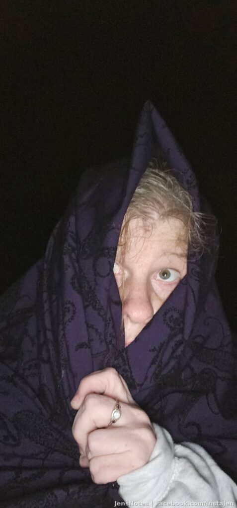 LOL My phone camera was accidentally facing the wrong way and caught me off guard there with a flash, something else I never use.