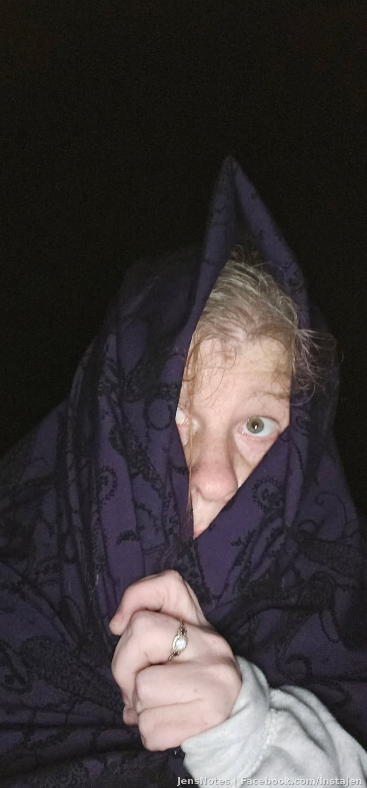 LOL My phone camera was accidentally facing the wrong way and caught me off guard there with a flash, something else I never use.
