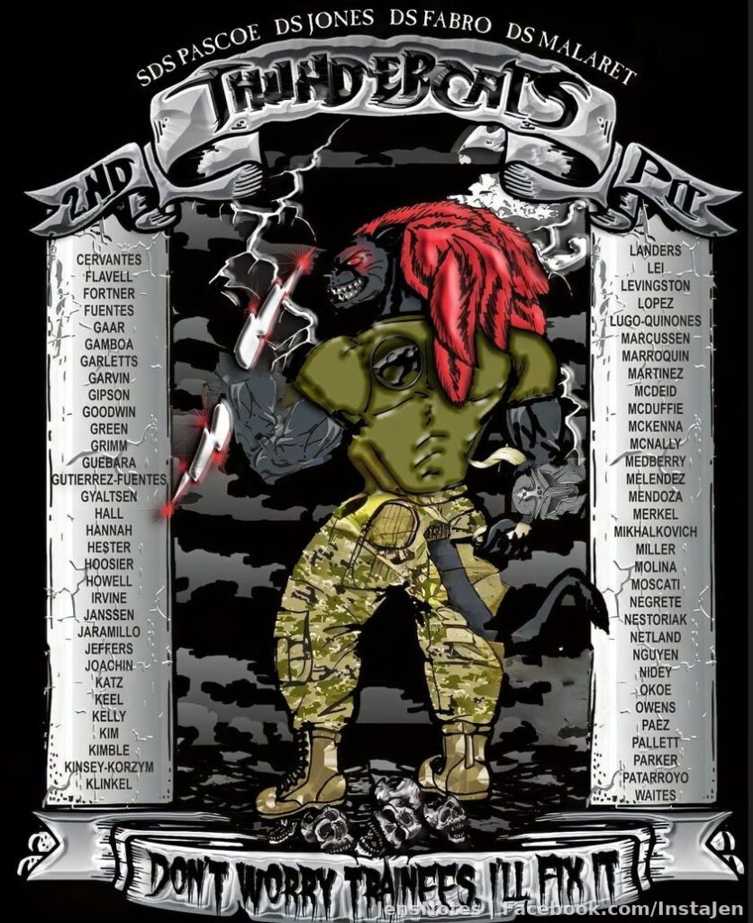 @[100078377596062:2048:Andrew Flavell]'s @[100069182170565:2048:Charlie Battery, 1-79 FA Basic Combat Training] shirt. I mean, I was a little put off my 'thundercats' but then I saw