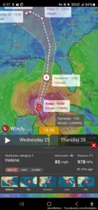 My path home from Oklahoma is going to be devastated by Hurricane Helene which is supposed to be a category 4. There will be