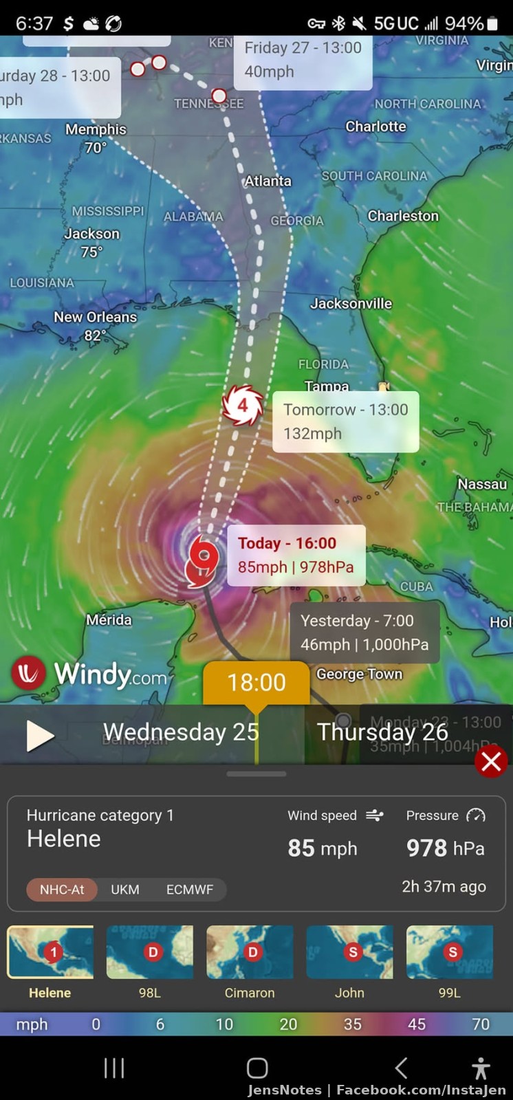 My path home from Oklahoma is going to be devastated by Hurricane Helene which is supposed to be a category 4. There will be