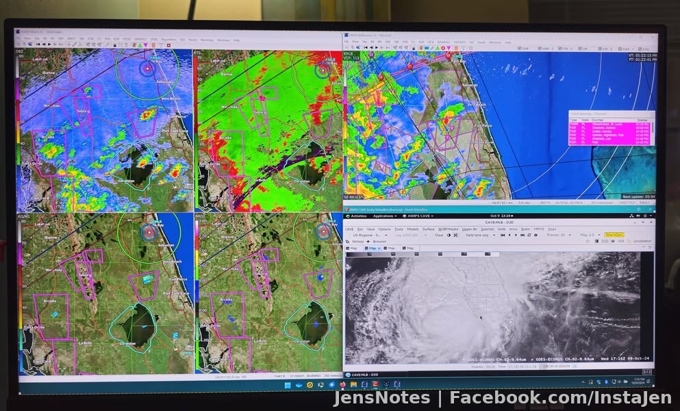My screen is awfully busy ? New tornadic threats by the minute it seems. #milton #goawayMilton #HurricaneMilton #tornado #palmbay #level2radar #AWIPS #awipscave #hurricaneseason2024