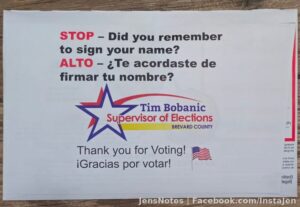 Yay, I voted! Well not officially til it goes on the drop box tomorrow! Florida needs lots of change and so does the USA.