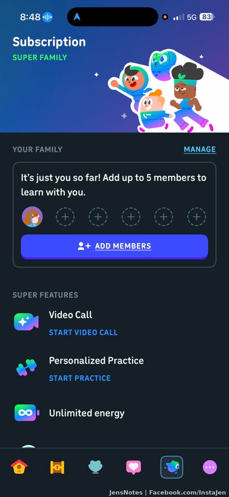 I have a family membership for Super Duolingo for the next year, is anyone interested in one of my remaining spots, no charge? I