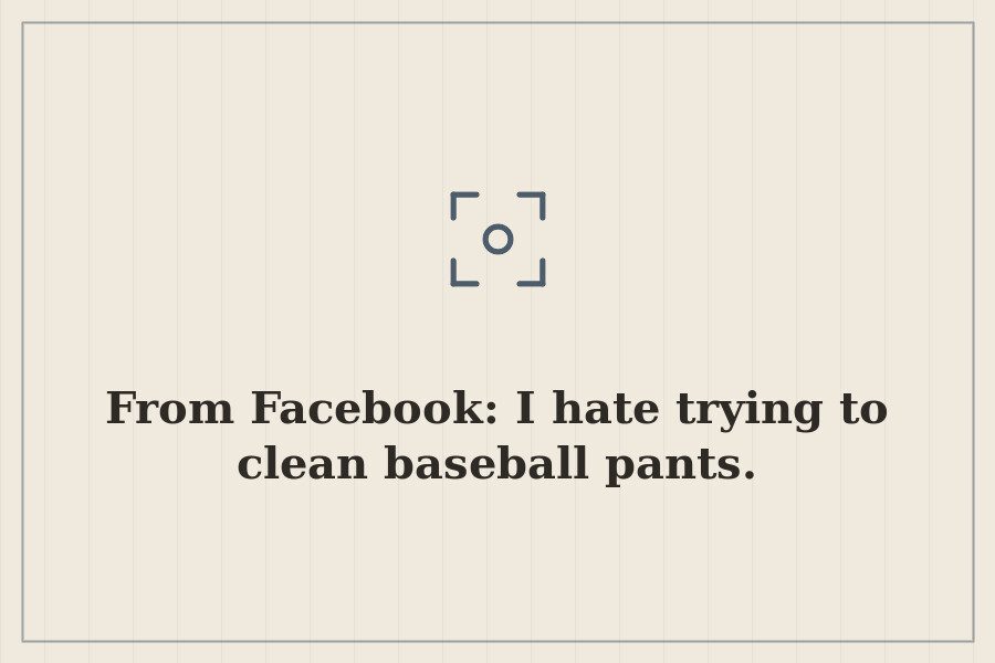 From Facebook: I hate trying to clean baseball pants. — cover